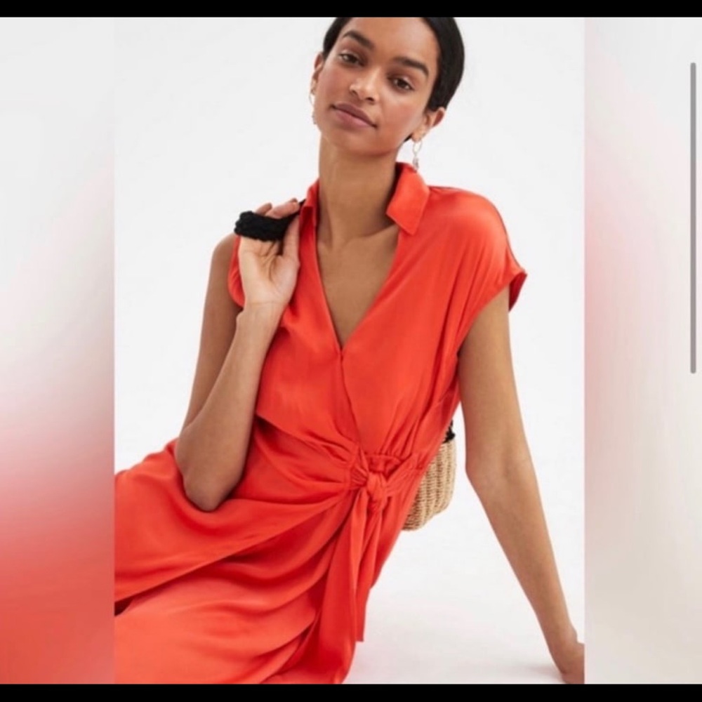 Anthropologie- Maeve Open-Back Wrap Midi Dress - Picture 3 of 8